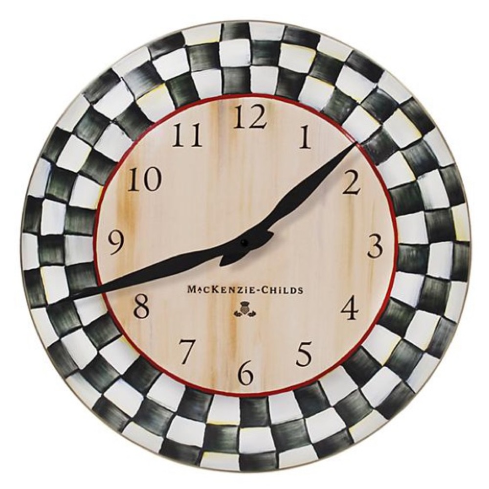 **Last One** Mackenzie-Childs Courtly Check Clock - Picture 2 of 4